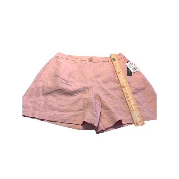 Violets & Roses Women's ESTILO Pleated Linen Blend Shorts Rose Tan Size 8/29 - Picture 3 of 8
